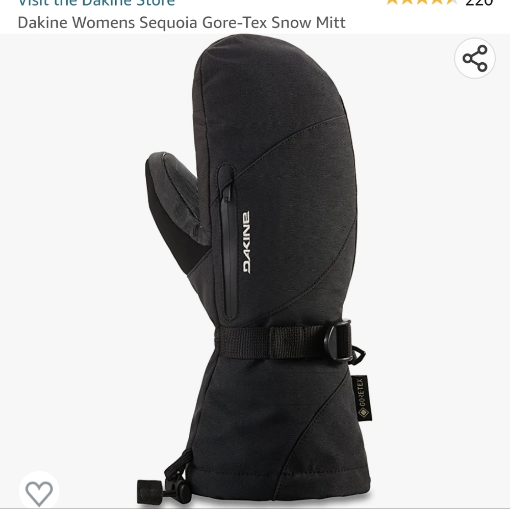 Dakine women's xs sequoia mittens & liners black